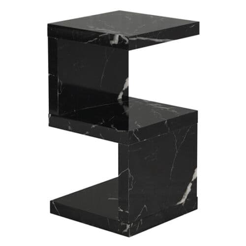 Miami High Gloss S Shape Side Table In Milano Marble Effect_3